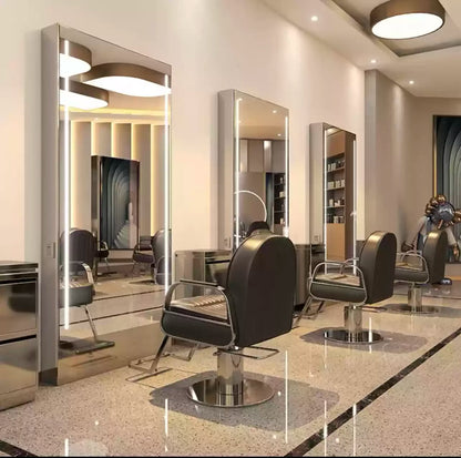 HJ Barber Shop Mirror Quick Cut Special Mirror Hair Salon Internet celebrity hair salon Full Lamp Mirror
