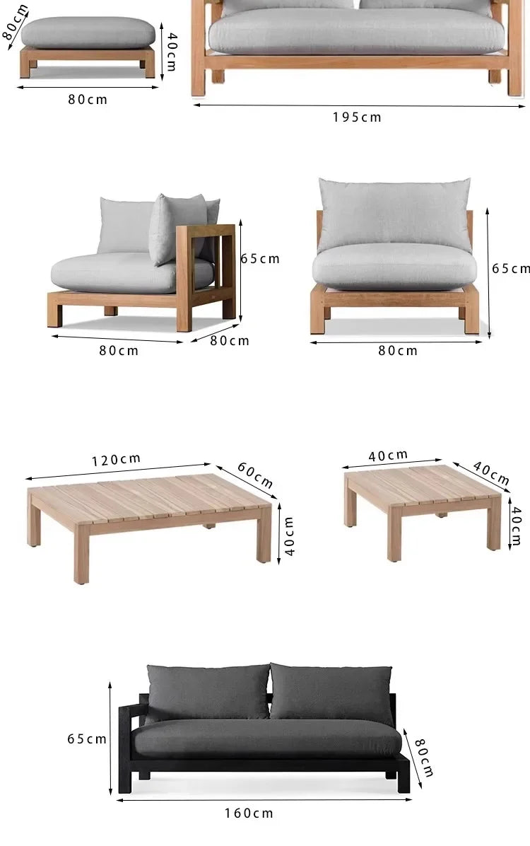 Nordic Designer Outdoor Sofas Villa Courtyard Wood Minimalist Design Garden Sofas Fashion Lawn Furniture Sillas Lshysf