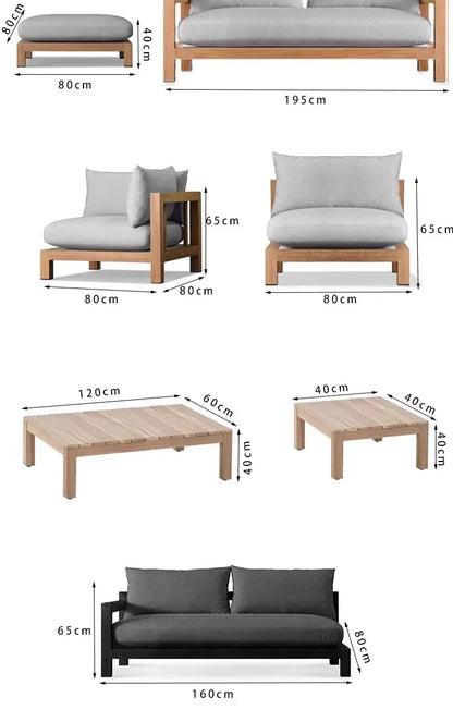Nordic Designer Outdoor Sofas Villa Courtyard Wood Minimalist Design Garden Sofas Fashion Lawn Furniture Sillas Lshysf