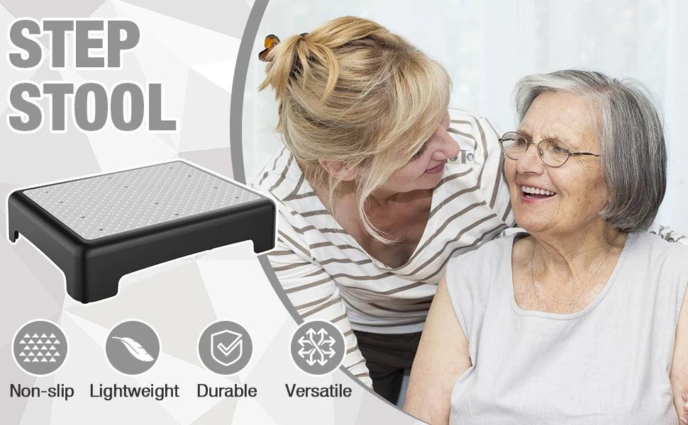 Non-Slip Step Platform Indoor and Outdoor, Portable Step Riser for Adults & Seniors, Safety Step for Car, Bedside, Shower