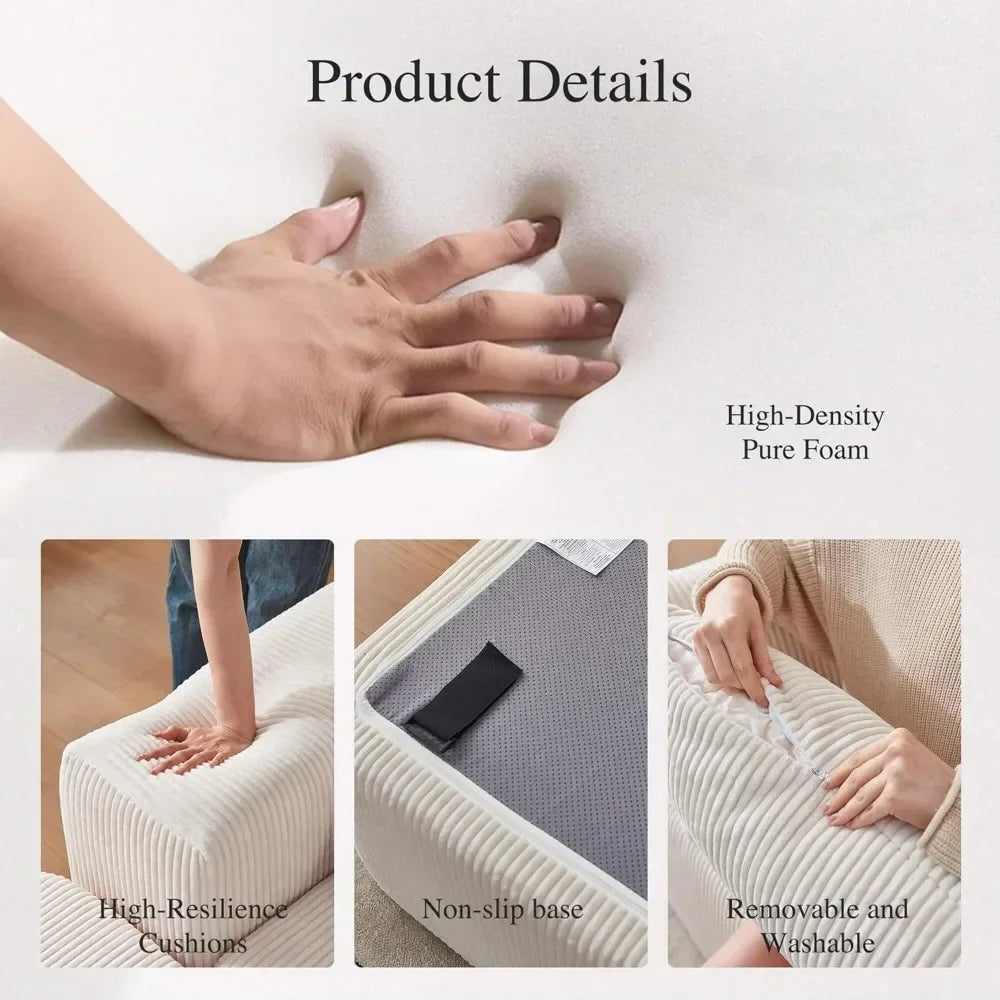 Cloud Modular Sectional Couch, Modern L Shaped Sofa, Memory Foam Compressed Sofa, Boneless Couch Perfect for Living Rooms a