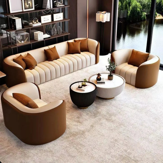 Canapé de luxe léger, petit appartement, salon, zone d'assise, réunion, invités, canapé à rangée droite