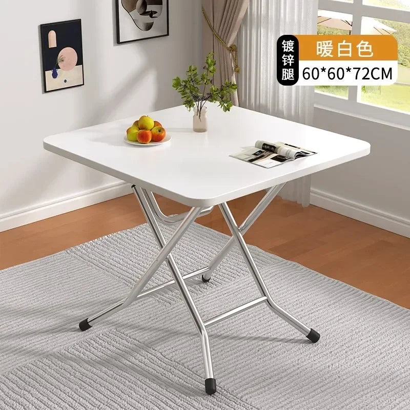Furniture Folding  Dining Table Home Rental House Simple Small Apartment Dining Round  Foldable Outdoor Stall Small Square Table
