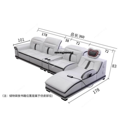 Multifunction Modern Sofas Genuine Leather Minimalist Electric Apartment Living Room Sofas Massage Comfortable Muebles Furniture