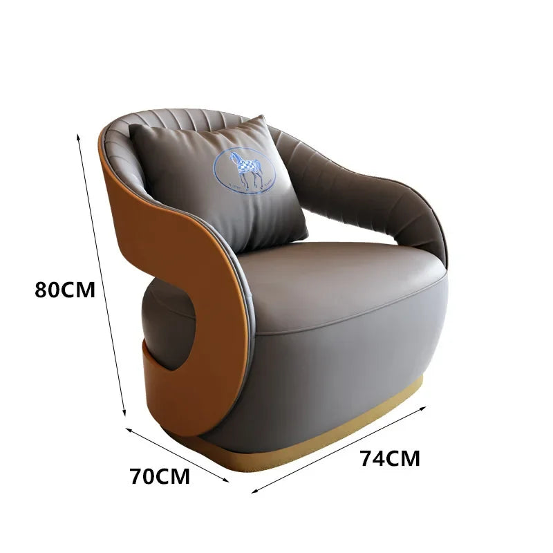 Office VIP Room Meeting Sofa Club Hotel Light Luxury Business Single Sofa Resting Area Negotiation Sofa Chair