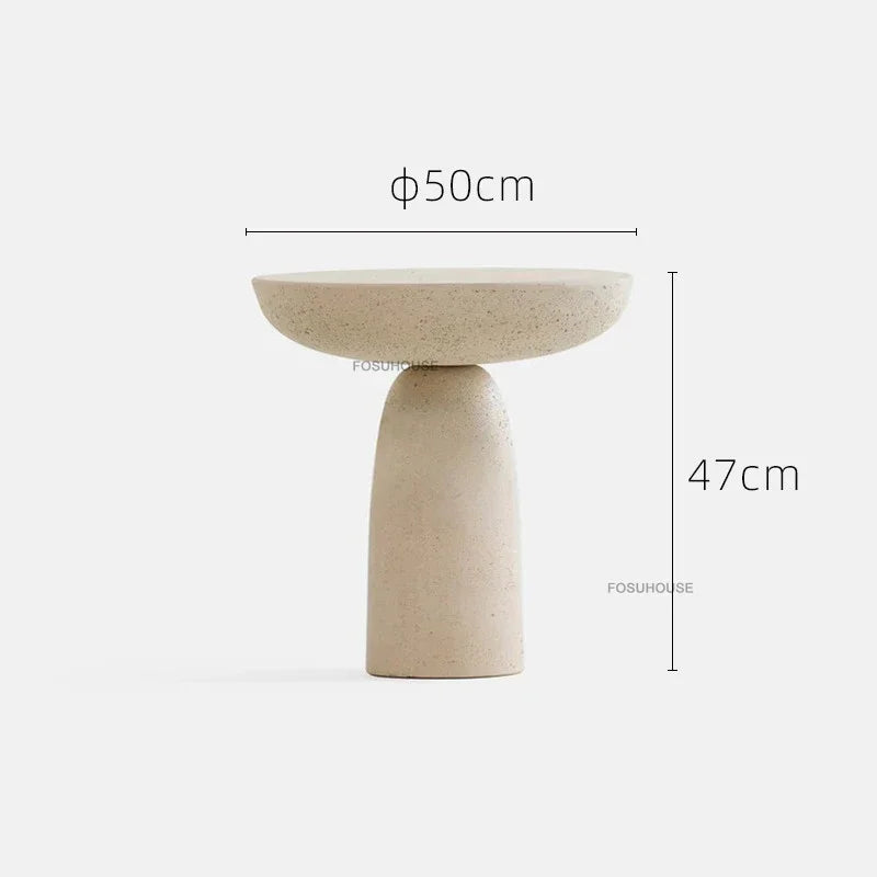 Small Apartment Stone Round Side Tables Wabi-sabi Style Cement Coffee Tables Designer Medieval Style Tea Table Home Furniture
