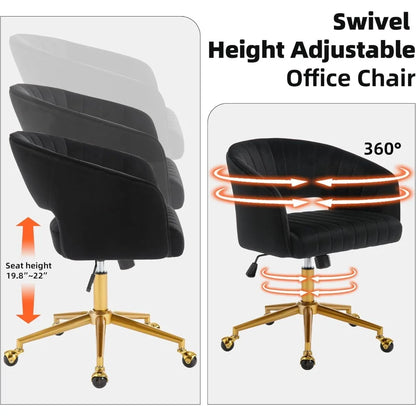 "contemporary velvet desk chairs with adjustable height and swivel base"