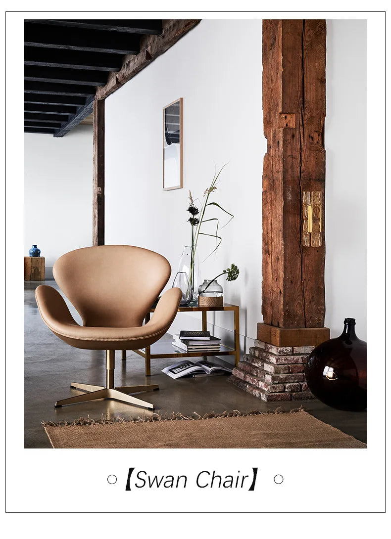 Single sofa swivel chair Nordic designer creative simple leisure swan chair