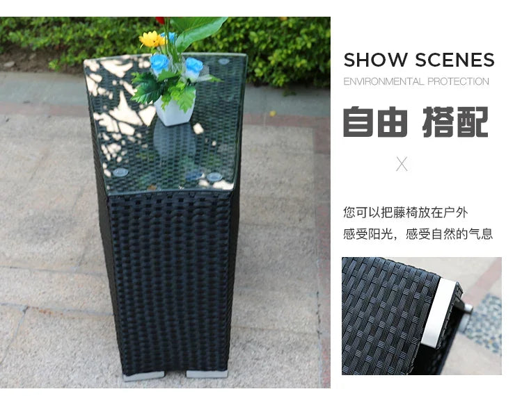 Combination leisure villa, semi-circular rattan sofa outdoor hotel curved living room sofa