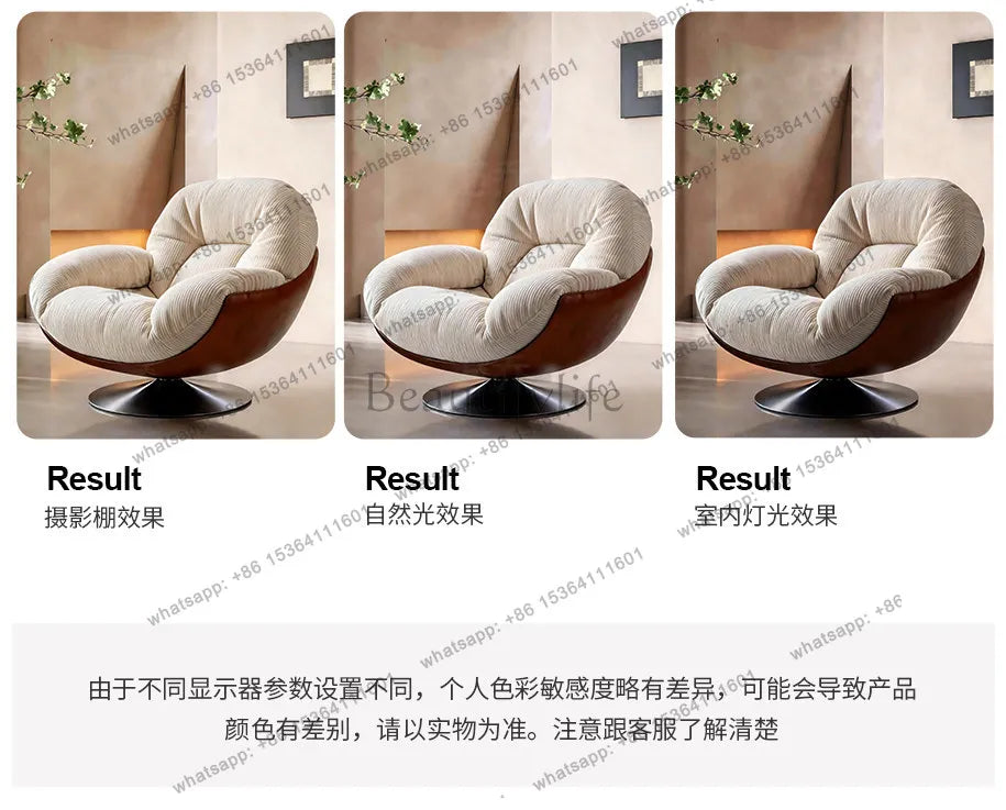yj9 Medieval sofa chair living room balcony household light luxury high-end nest chair fabric single rotation