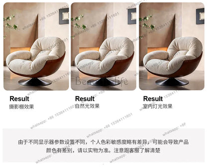 yj9 Medieval sofa chair living room balcony household light luxury high-end nest chair fabric single rotation