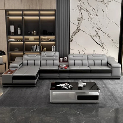 Genuine Leather Luxury Sofas Italian Minimalist Living Room Apartment Sofas Comfortable Straight Chaises De Salon Furnitures