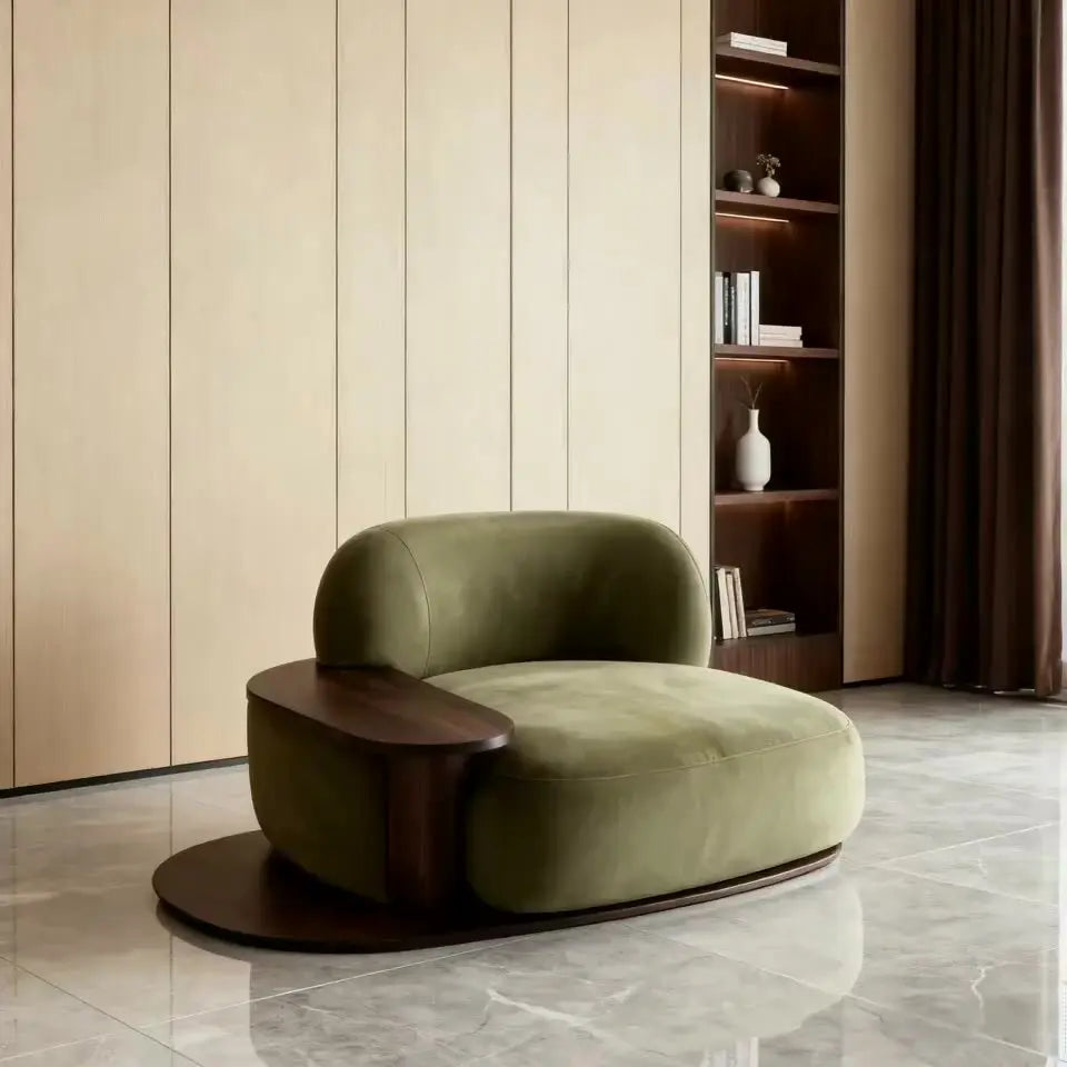 Italian minimalist fabric single sofa modern simple small apartment leisure chair