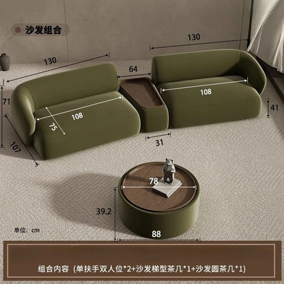 Curved Sofa Special Shaped Designer Beauty Salon Couch Lounge Area Sofa Coffee Table Set Furniture Velvet Living Room Sofas