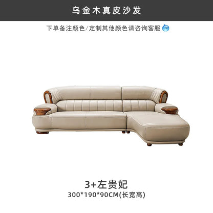 New Chinese ebony leather modern high-end living room home sofa furniture