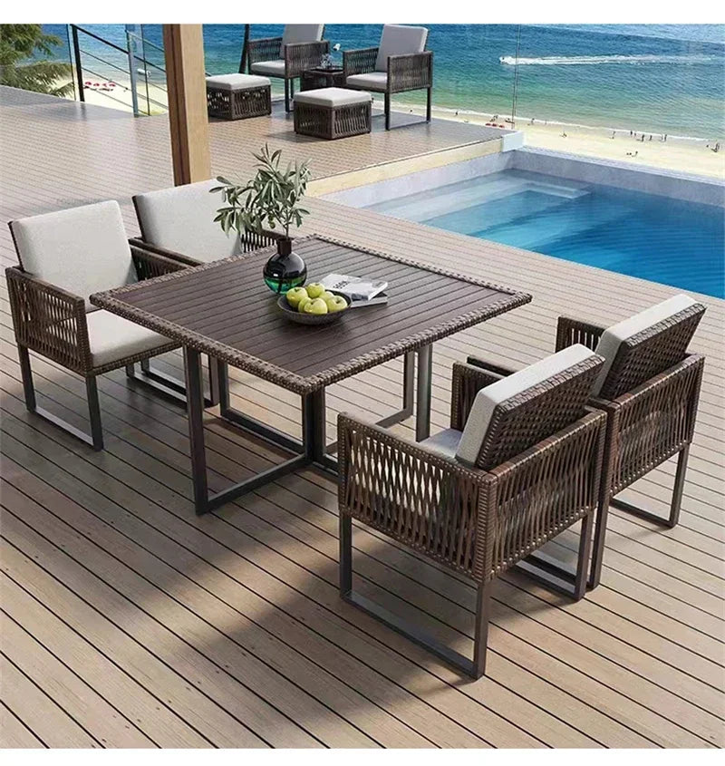 Terrace Garden Rattan Outdoor Chair Leisure Tea Table Patio Outdoor Furniture Set Outdoor Table and Chairs Garden Furniture Sets