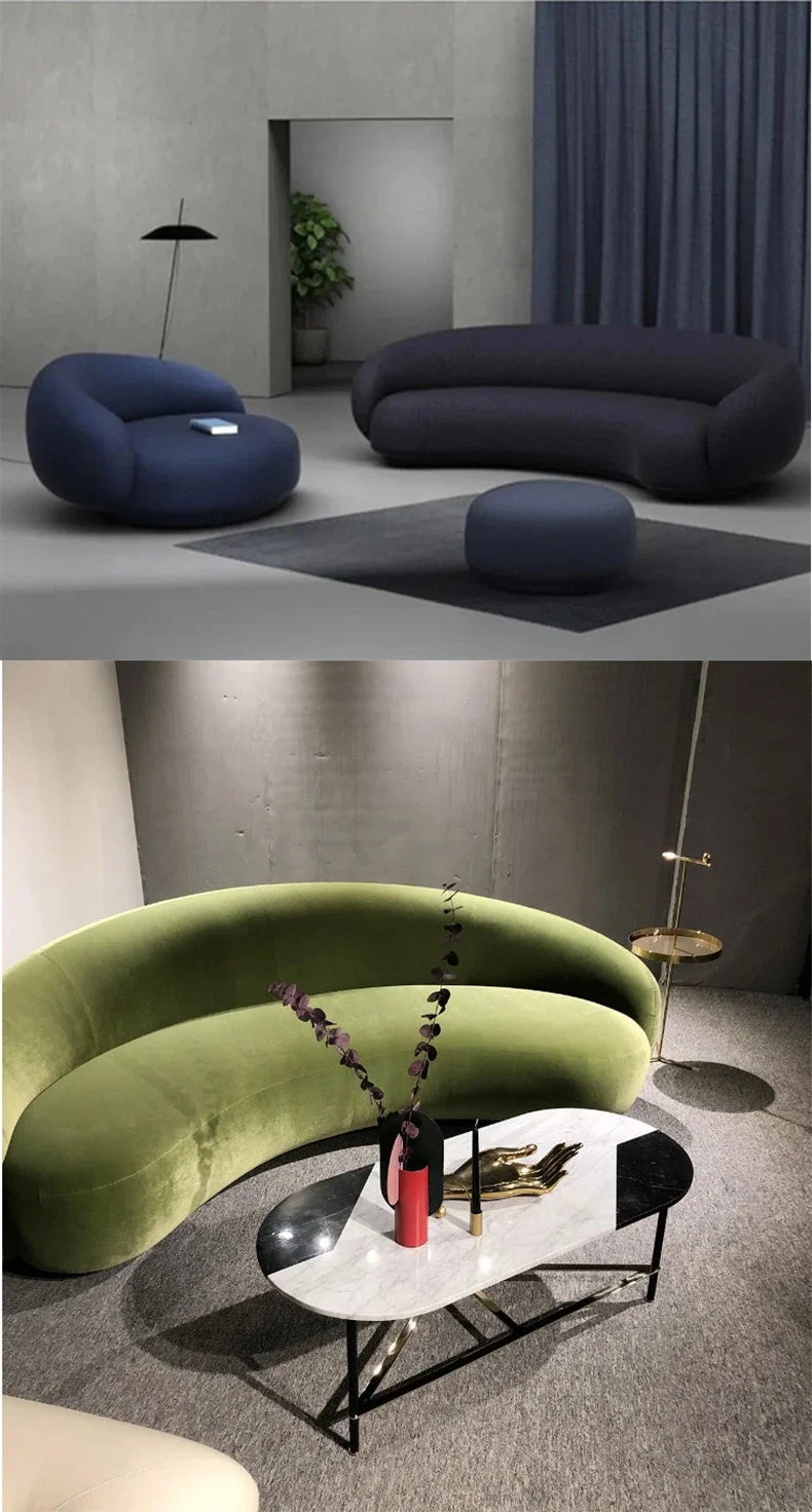 Nordic light extravagance creative personality arc sofa clothing store hotel leisure network celebrity accommodation design