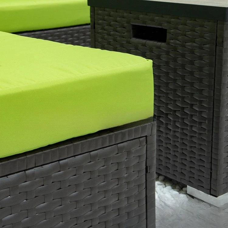 Outdoor Furniture Terrace Swimming Pool Waterproof Table and Chair Corner Armless PE Rattan Chair Sofa Coffee Table Combination