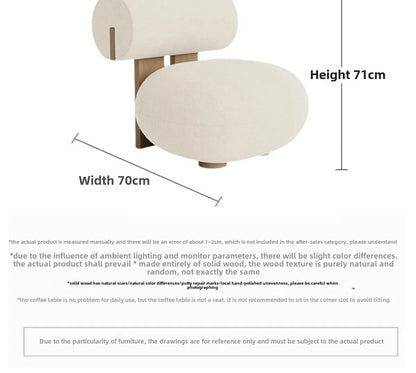 Nordic, Solid Wood, Sofa Chair, Modern, Light Luxury, Cream Style, Living Room, Lazy, Chair, Leisure Chair
