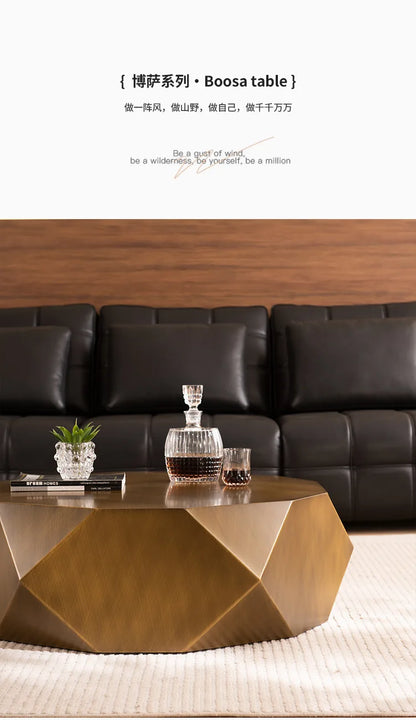 D36Light luxury modern simple living room home new designer special-shaped stainless steel creative coffee table