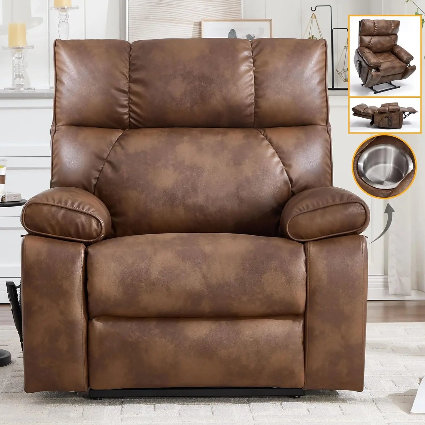 Extra Large Dual Motor Power Lift Recliner Chair, Lift Chair with Massage and Heat for Elderly, Lay Flat Recliner,, Customized