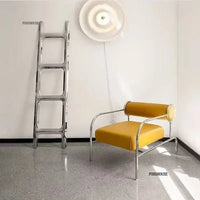 Nordic Fabric Living Room Chairs American Living Room Furniture Home Leisure Back Armchair Stainless Steel Single Sofa Recliner
