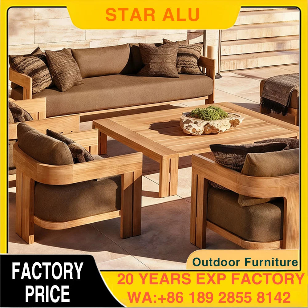 Outdoor Teak Sofa Set 2026 | Premium Garden Patio Furniture with Lounger, Chair & Coffee Table