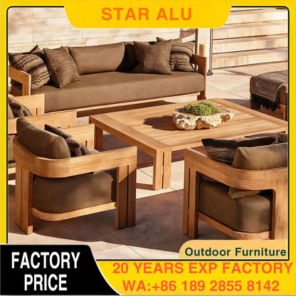 Outdoor Teak Sofa Set 2026 | Premium Garden Patio Furniture with Lounger, Chair & Coffee Table