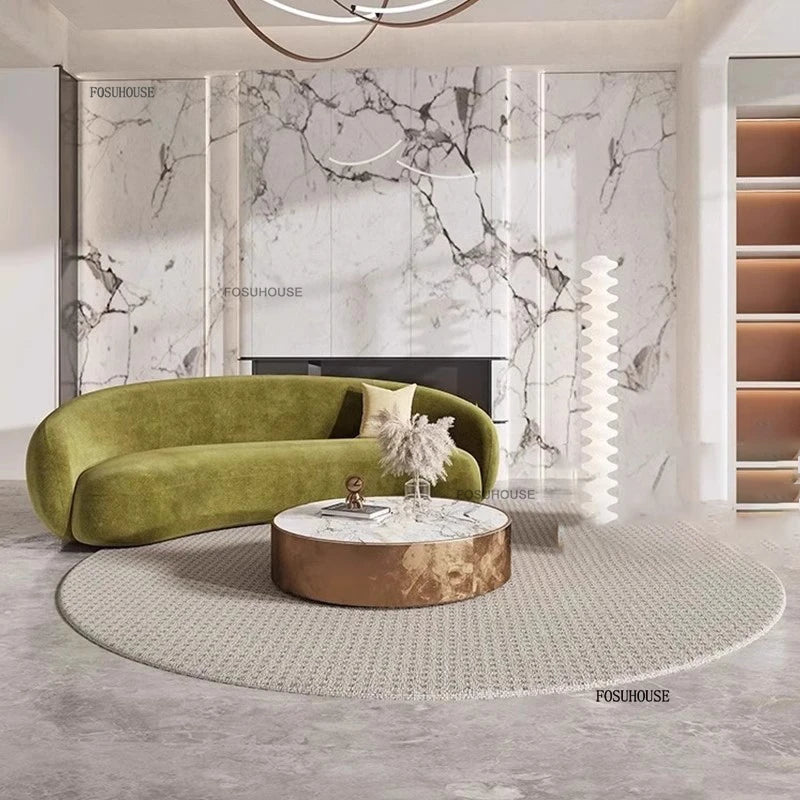 Nordic Curved Living Room Sofas Creative Fabric Cashew Lazy Sofa Reception Lounge Area Back Sofa Bed Home Living Room Furniture