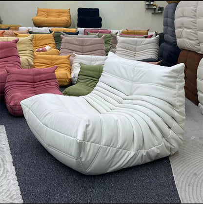 Lazy sofa, togo caterpillar sofa, light luxury, simple Internet celebrity creative chair, suede freehand space recliner