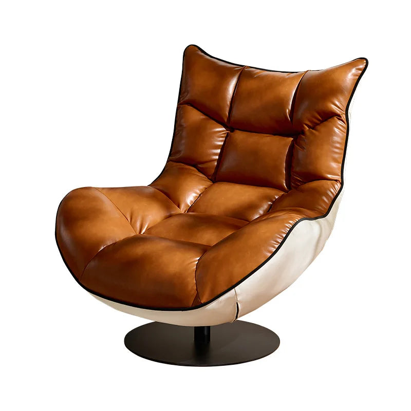 Living room balcony designer antique leisure chair leather lazy sofa
