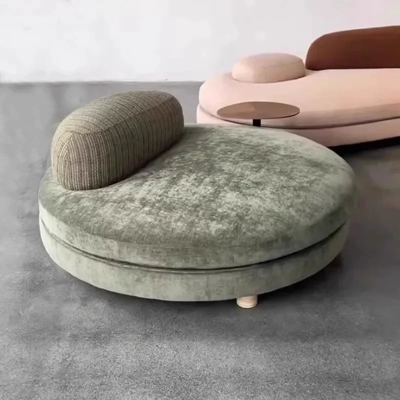 1PCS kXS French Pebble Sofa Designer Large Flat Layer Love Special-shaped Green Fabric Module Combination Arc