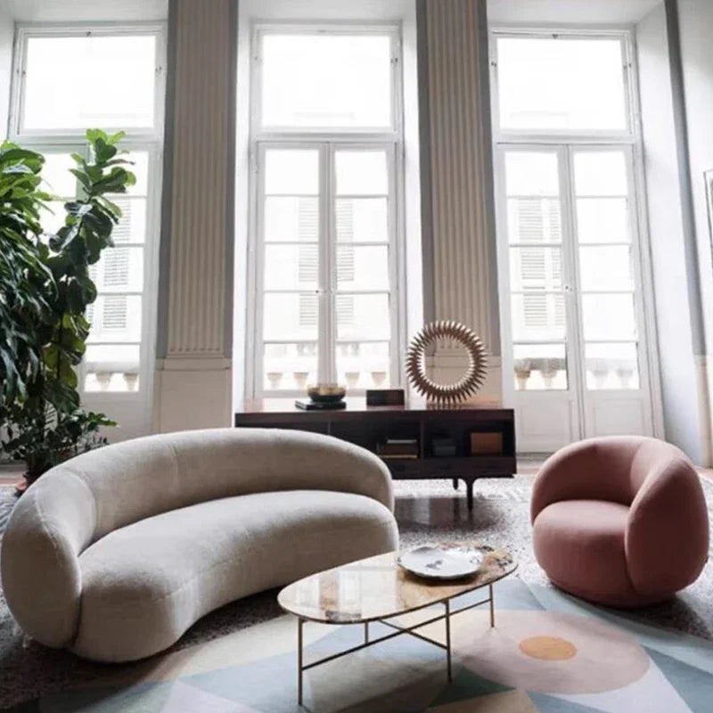 Nordic light extravagance creative personality arc sofa clothing store hotel leisure network celebrity accommodation design