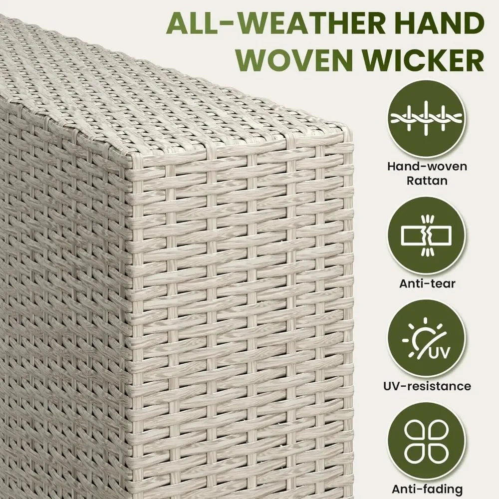 7 Pieces Outdoor Patio Furniture Set, Outdoor Sectional Furniture Set, All-Weather PE Rattan Wicker Sofa with, Customized