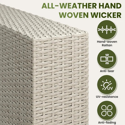 7 Pieces Outdoor Patio Furniture Set, Outdoor Sectional Furniture Set, All-Weather PE Rattan Wicker Sofa with, Customized