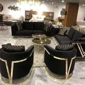 ForLuxury Gold Metal Accent Chair Velvet  for Home Hotel Single Sofa Single Sofa Chairs Sofa Chair