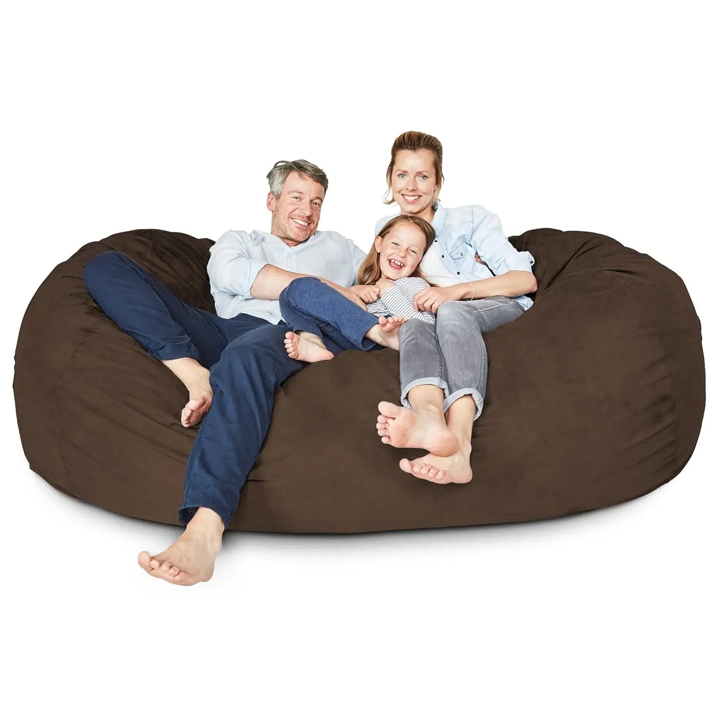 Luxurious Giant 7ft Bean Bag Chair with Microsuede Cover - Ultra Soft, Foam Filling, Washable XXL Bean Bag Sofa , Customized