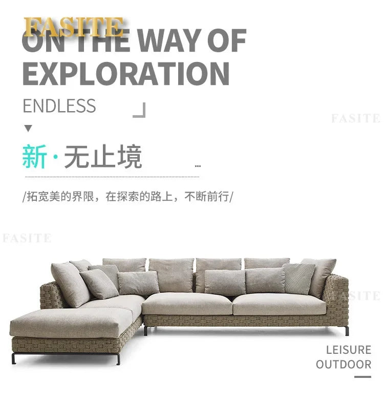 Outdoor rattan sofa combination villa courtyard garden furniture homestay outdoor restaurant lounge chair