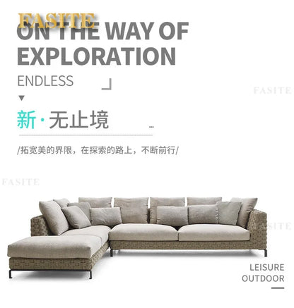 Outdoor rattan sofa combination villa courtyard garden furniture homestay outdoor restaurant lounge chair