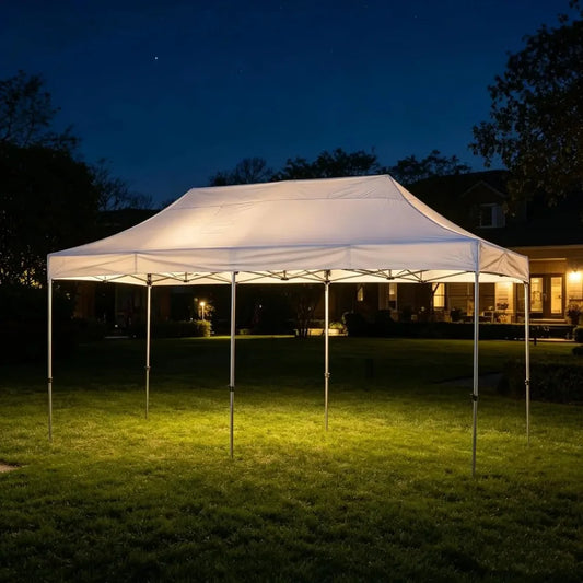 10x20 Pop Up Canopy Tent Commercial Instant Waterproof UV Protection Outdoor Party Event Festival White Custom