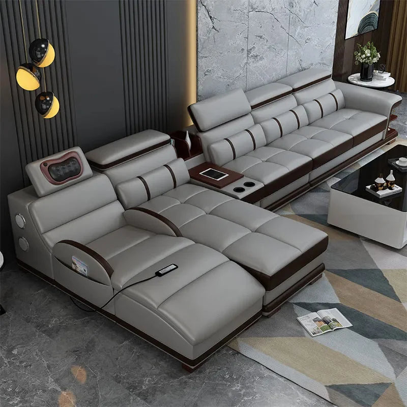 Multifunction Apartment Sofas Recliner Luxury Massage Comfortable Sofas Leather Electric Canape Salon De Luxe Home Furniture