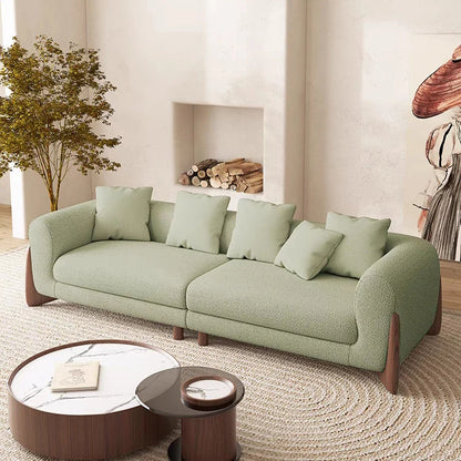 Modern White Fabric 1-2 -3 -4 Seats Sofa Couch Light Luxury Designer Hotel Living Room Furniture Teddy Velvet Straight Sofa Set