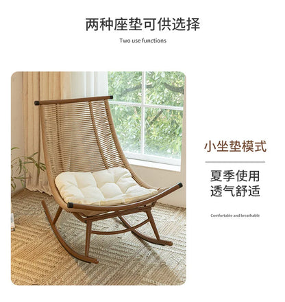 Hxl balcony rocking recliner casual outdoor rattan chair adult nap