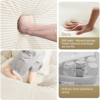 (UUX)155" Oversized Modular Sofa, Corduroy Cloud Couch Sectional with L Shape Chaise and 12 Throw Pillows, Upholste UQ