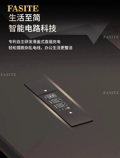 Modern boss desk light luxury high-end paint desktop large desk simple president table manager table and chair combination