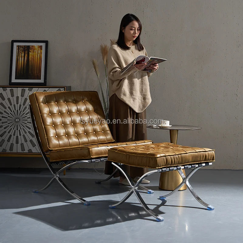 Barcelona Single Sofa Designer Lazy Sofa High-end Italian Living Room Sofa Chair Nordic Light Luxury Leisure Chair