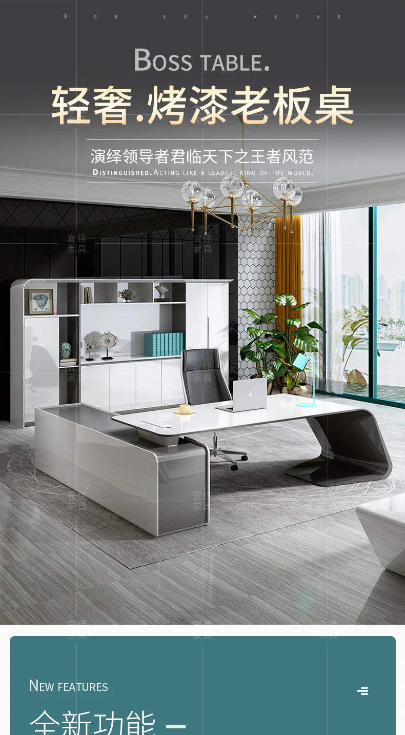 Computer Desk Corner Office Executive Multifunction Home Furniture Organizer Study Table Writing Workshop Desktop Ufficio Room