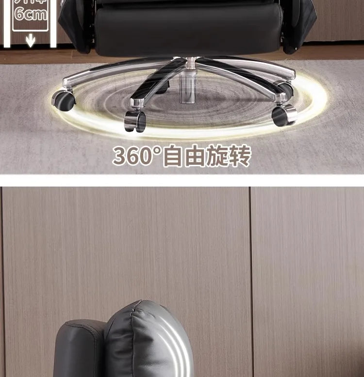 AOLIVIYA Top Layer Cowhide Electric Executive Chair for Home Office Comfortable Computer Swivel Chair Business President Reclini