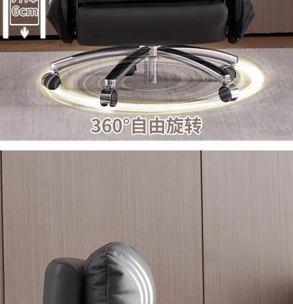 AOLIVIYA Top Layer Cowhide Electric Executive Chair for Home Office Comfortable Computer Swivel Chair Business President Reclini