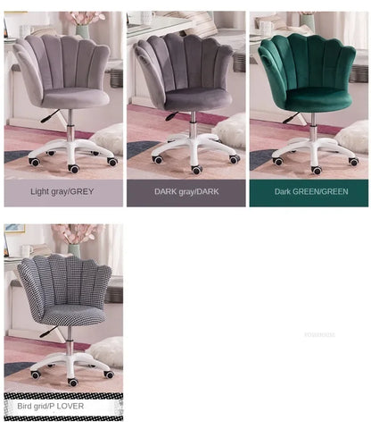 Rotatable Velvet Office Chair for Company Modern Soft Backrest Chair with Wheels Simple Creative Office Chairs for E-sports Room